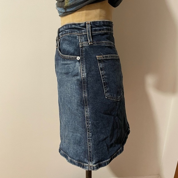 AG Adriano Goldschmied Skirt Denim 27 A Line Jean Dark Y2K Blue - Picture 5 of 14